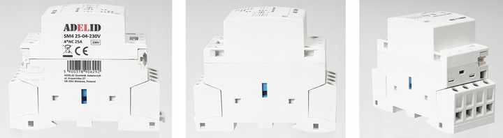 STYCZNIK MODUŁOWY 25-04 230V 25A 2P 4Z 3-FAZ 4XNC