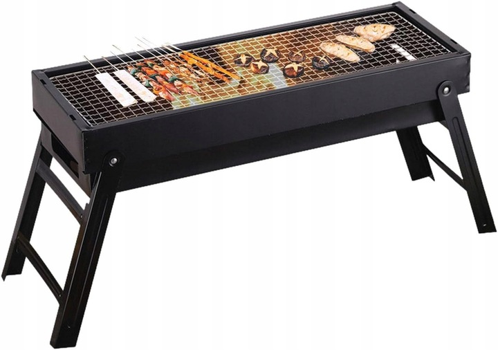 GRILL TURYSTYCZNY SKŁADANY OGRODOWY PRZENOŚNY KEMPINGOWY WĘGLOWY DUŻY 60CM