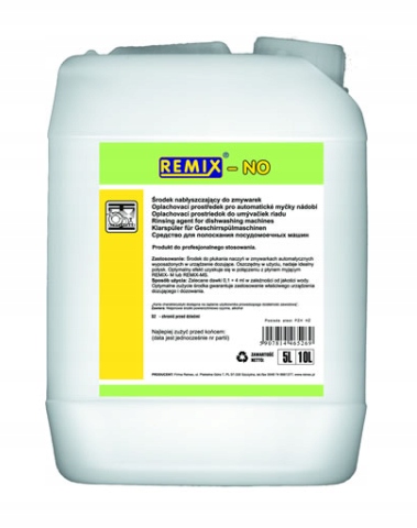 Płyn nabłyszczający REMIX - NO 10L do zmywarek