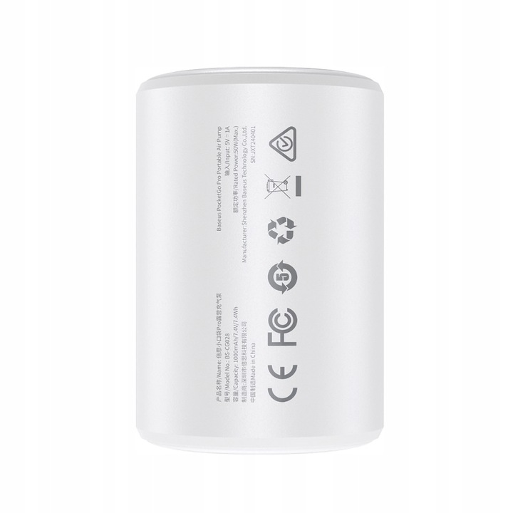 BASEUS POMPKA ELEKTRYCZNA BEZPRZEWODOWA DO MATERACA 240Lmin 2000mAh LATARKA