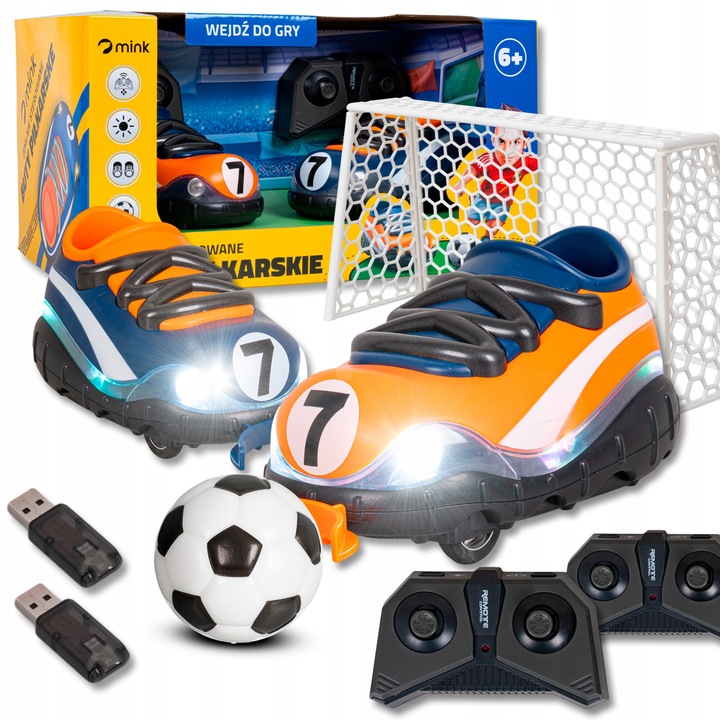BUTY GO GRY W PIŁKĘ SAMOCHÓD ZDALNIE STEROWANY PILOT AUTO PODŚWIETLENIE LED