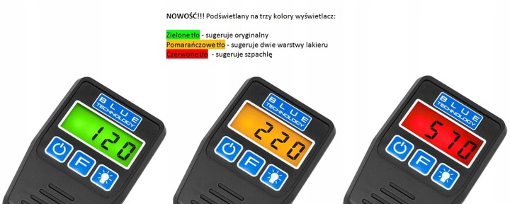 Miernik grubości lakieru MGR-13-FE BLUE TECHNOLOGY
