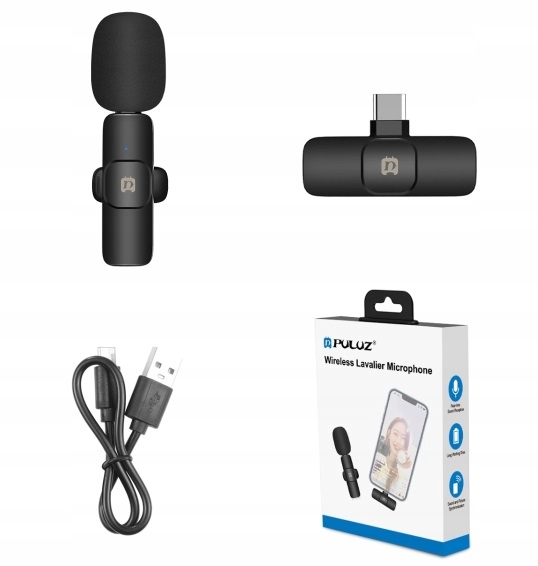 Bezprzewodowy Mikrofon Krawatowy na USB C PULUZ PU3082B