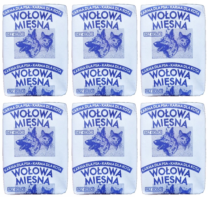 10kg Mięso mrożone wołowina PREMIUM dla psa kostki