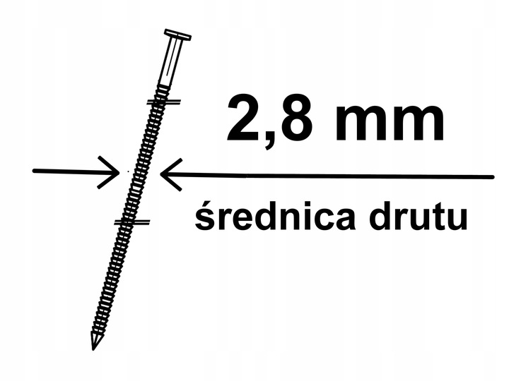 Gwoździe do gwoździarki bębnowe 2,8/80 R 4500szt.