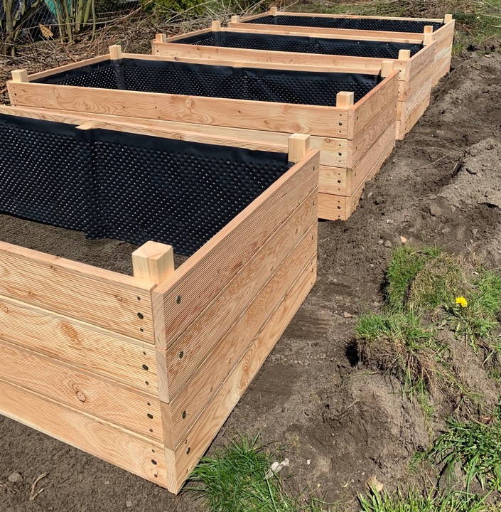 Grządka podwyższona GP12, 200x100x27, modrzew, śruby