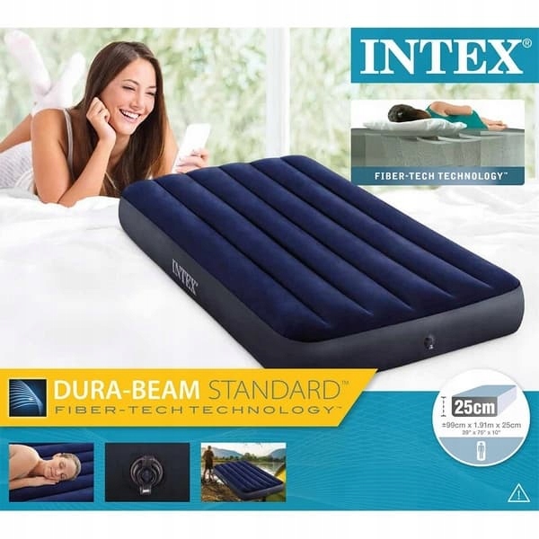 Intex 64757 Nadmuchiwane łóżko Standard Twin 99x191x25cm