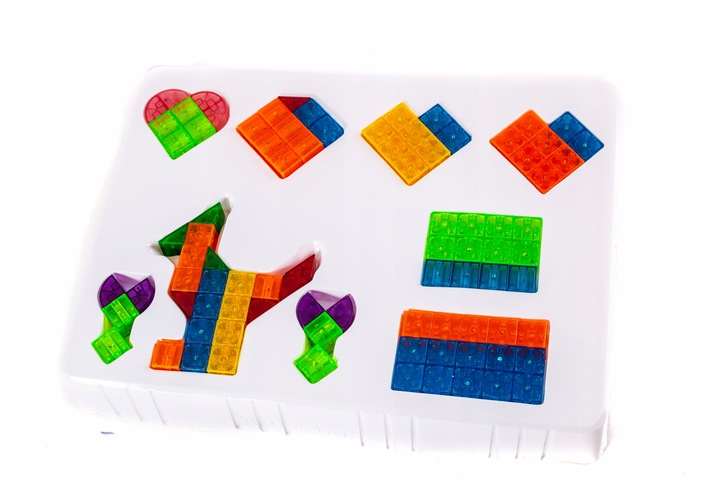 KOLOROWE KLOCKI MAGNETYCZNE 3D PUZZLE PRZESTRZENNE