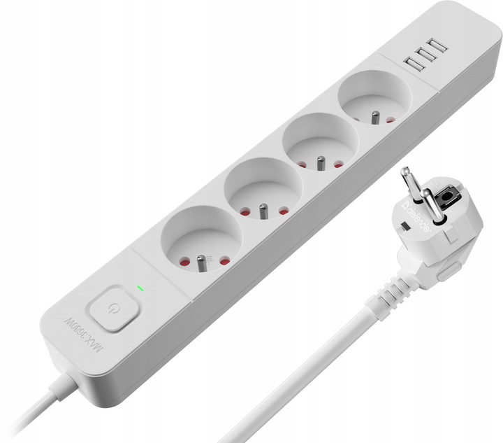 Listwa Zasilająca Przedłużacz z 3xUSB z Włącznikiem Antyprzepięciowa 1,5m