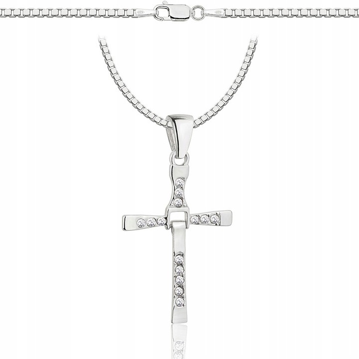 Naszyjnik Srebrny Krzyż Toretto Vin Diesel Szybcy i Wściekli srebro pr 925