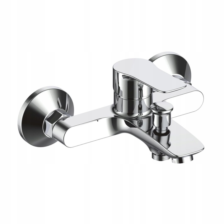 Bateria wannowa ścienna z prysznicem chrom srebrny kran do wanny YOKA HOME