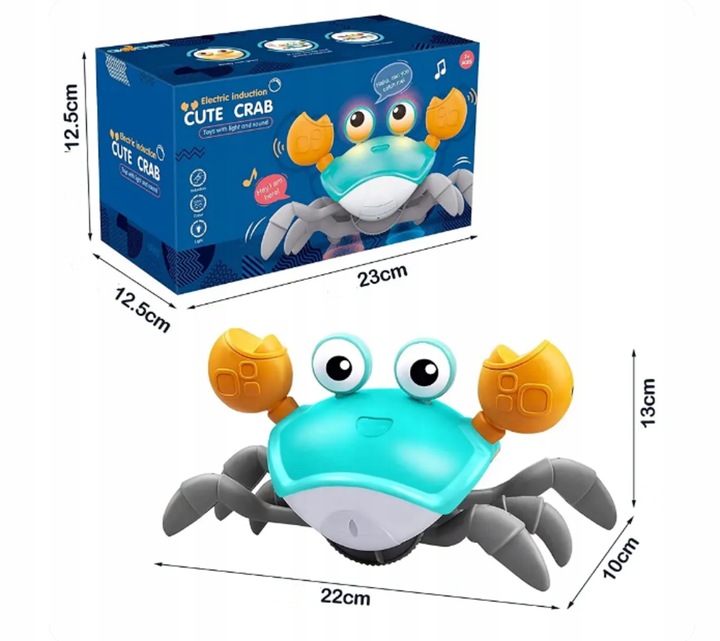 KRAB ŁAZIK PEŁZAJĄCY INTERAKTYWNY Z DZWIĘKIEM i ŚWIATŁEM LED