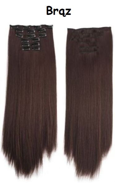 KOLORY różne CLIP IN 6 taśm doczepiane włosy pasemka 60cm jak NATURALNE