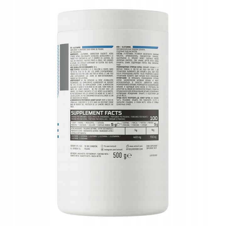 OstroVit Glutamine 500 g GLUTAMINA AMINO