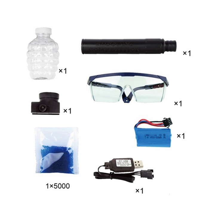 Pistolet Karabin Na Żelowe Kulki DUŻY Zestaw Automatyczny Broń Automat