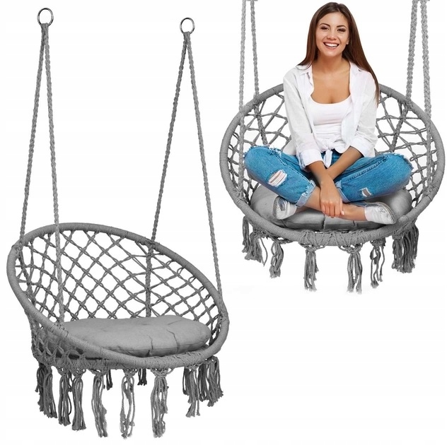 HUŚTAWKA BOCIANIE GNIAZDO Ogrodowa Szara xxl