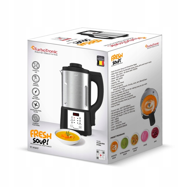 BLENDER KIELICHOWY MIKSER DO GOTOWANIA ZUPY ZUPOWAR SOUP MAKER 1,6L 1000W