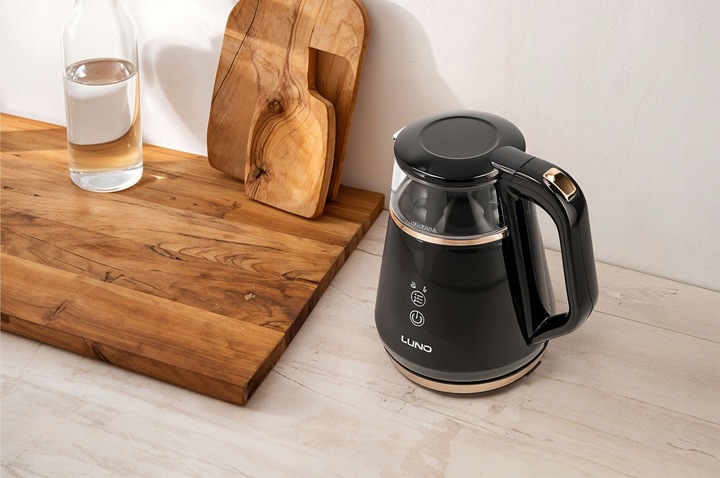 CZAJNIK ELEKTRYCZNY LUND 1100W 1L CZARNY Z REGULACJĄ TEMPERATURY 40-100°C