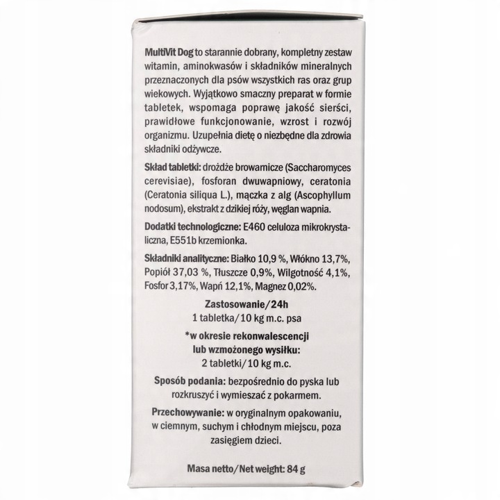 Multivit Witaminy Minerały dla Psa Pokusa 120 tab