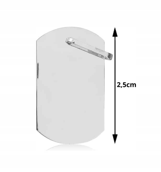 SREBRNY NIEŚMIERTELNIK WOJSKOWY PRÓBA 925 + GRAWER