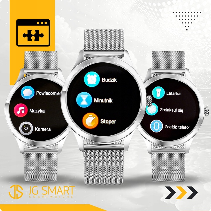 SMARTWATCH DAMSKI DLA KOBIETY MENU PL ROZMOWY SMART WATCH SREBRNY 2 PASKI