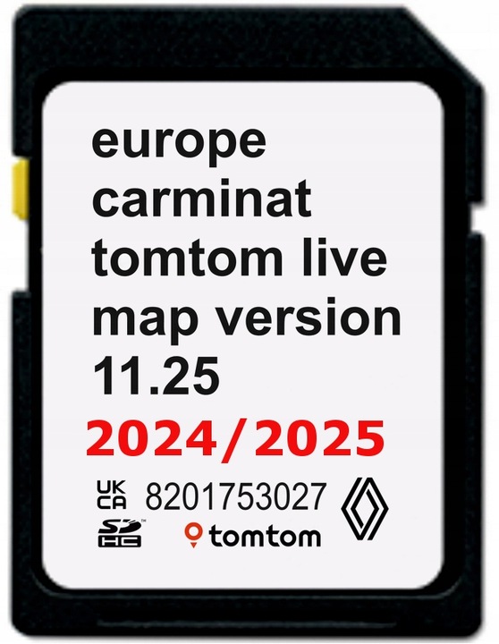 NAJNOWSZA MAPA RENAULT TOMTOM CARMINAT LIVE 11.25 2024/2025 EUROPA FOTOR