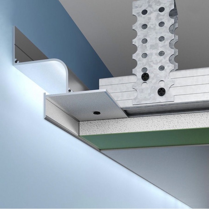 Profil 23х37mm dystansowy LED do sufitów z GK (biały)