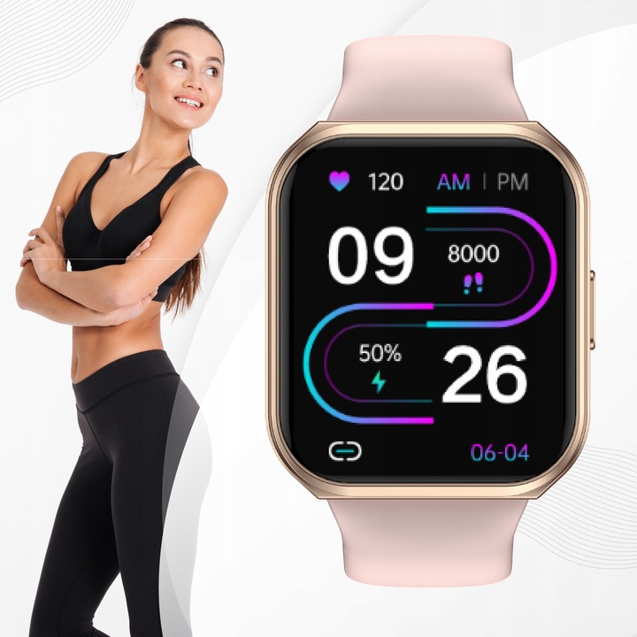 SMARTWATCH DAMSKI ROZMOWY ZEGAREK SPORTOWY POLSKIE MENU GRY SMART WATCH