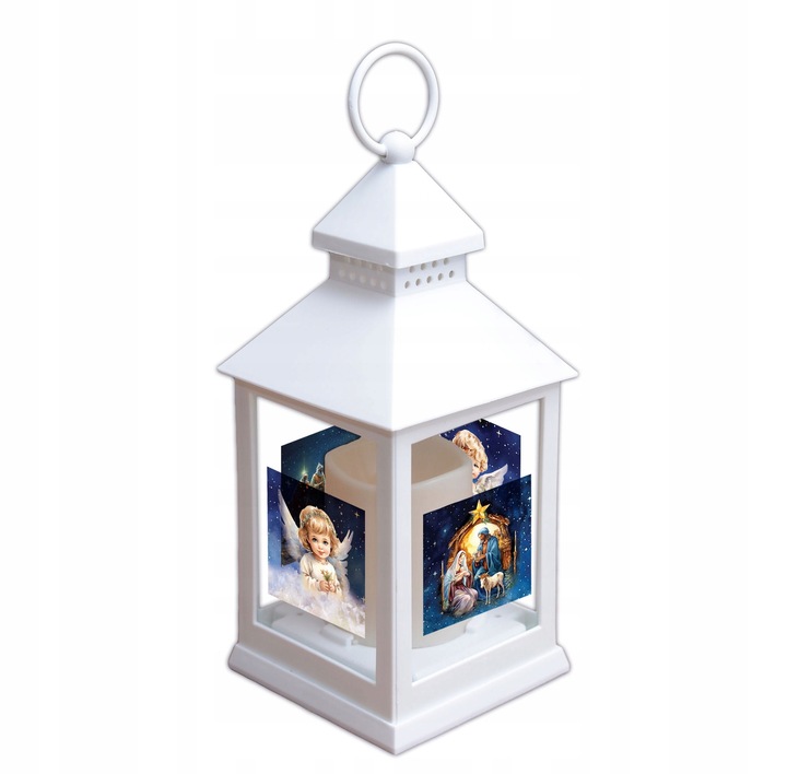 Lampion na Roraty świeca LED na baterie, biała Latarenka adwentowa ŚLICZNY