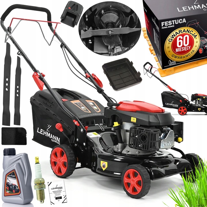 KOSIARKA SPALINOWA LEHMANN 44CM NAPĘD POTĘŻNA SILNIK 146CC MULCZOWANIE 6KM