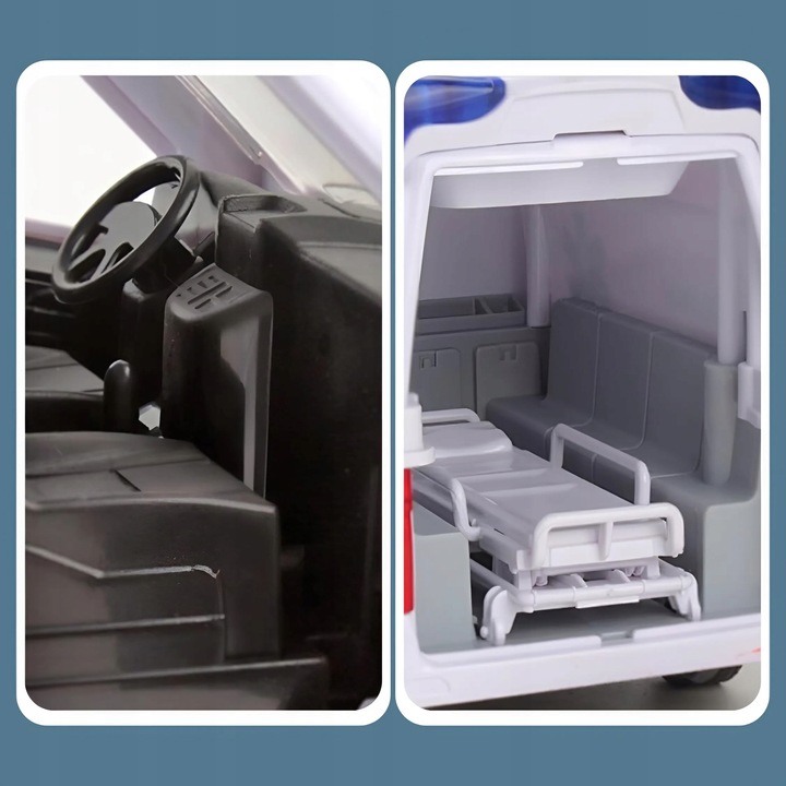 Auto Karetka Pogotowia Ambulans Bus Napęd Dźwięki Otwierane Drzwi z noszami