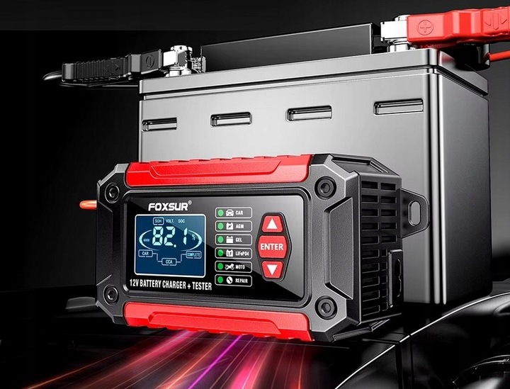 Prostownik Samochodowy do Akumulatorów 12V 6A AMG Tester Akumulatorów 2w1