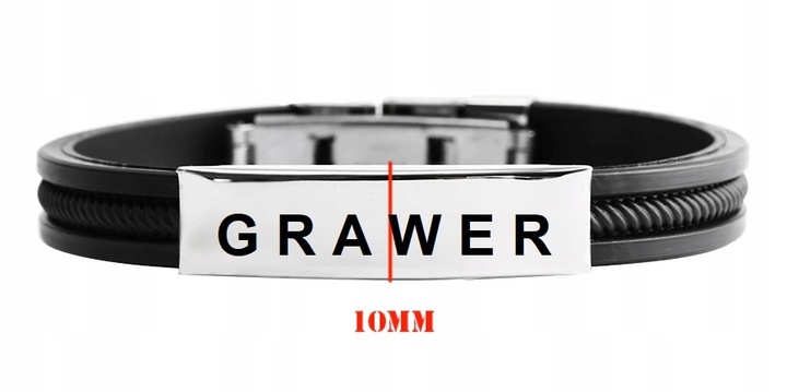 EKSKLUZYWNA BRANSOLETKA męska stal 316 + GRAWER