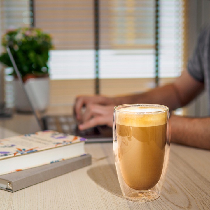 Kubek szklanka termiczna 450ml do kawy napojów Wessper 450ml podwójne dno