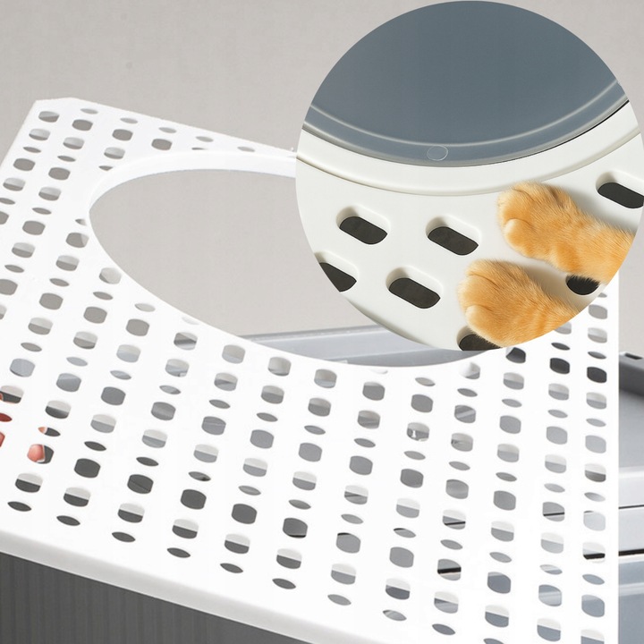 KUWETA DLA KOTA Z SZUFLADĄ ZAMKNIĘTA DUŻA KRYTA NA ŻWIREK TOALETA ŁOPATKA