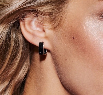 Kolczyki Srebrne Czarne Cyrkonie Verona Jewellery