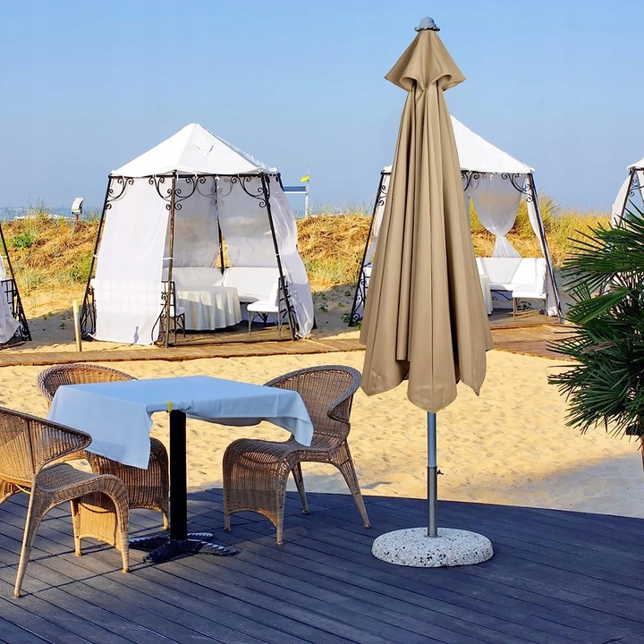 Poszycie wymienne materiał parasola ogrodowego 6 ramion 300cm - khaki