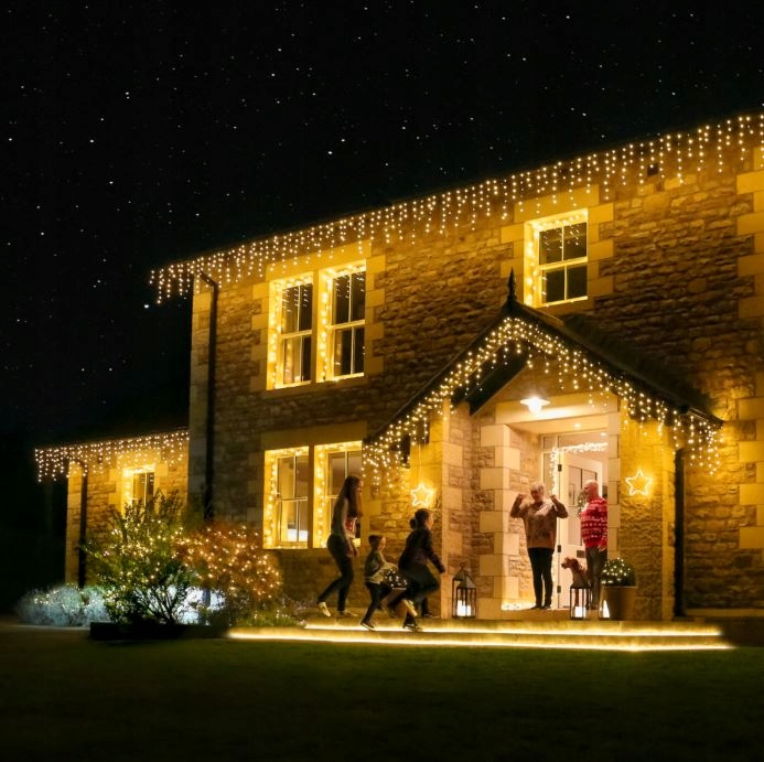 LAMPKI SOPLE ZEWNĘTRZNE 200LED IP44 ŚWIATŁO STAŁE + FLASH - BIAŁE CIEPŁE 8m