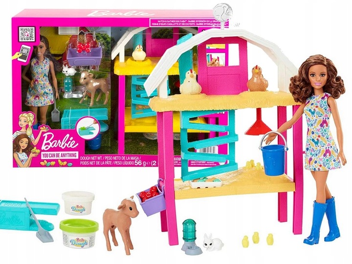 LALKA BARBIE ZESTAW FARMA WESOŁYCH KUREK