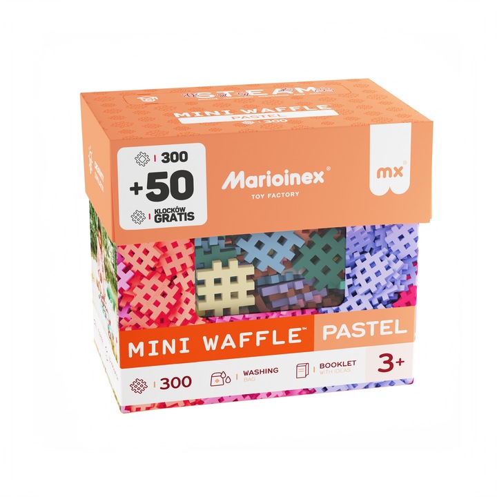 Klocki Marioinex Mini Waffle Pastel 300 elementów + 50
