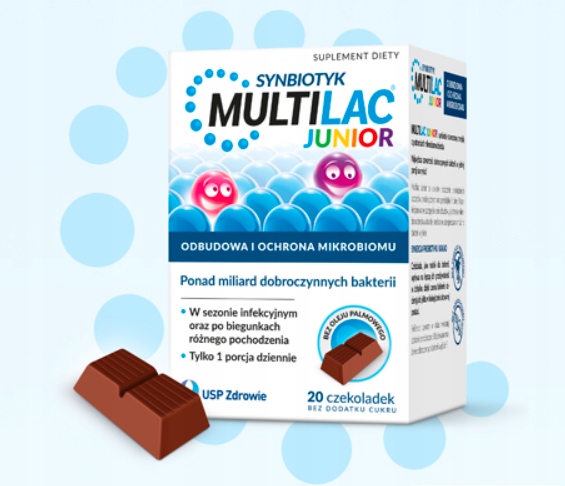 MULTILAC JUNIOR probiotyk dla dzieci czekoladki x2