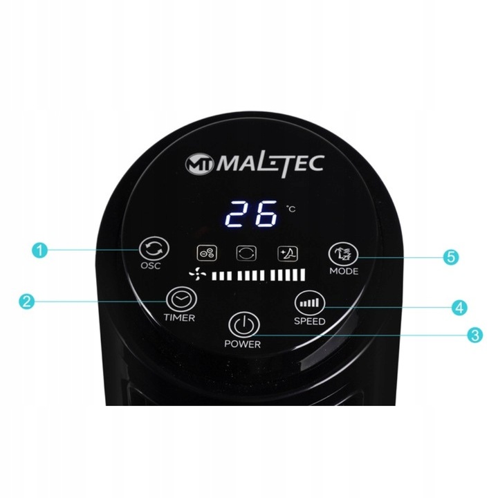 MOCNY wentylator KOLUMNOWY wiatrak podłogowy JONIZACJA OSCYLACJA CICHY