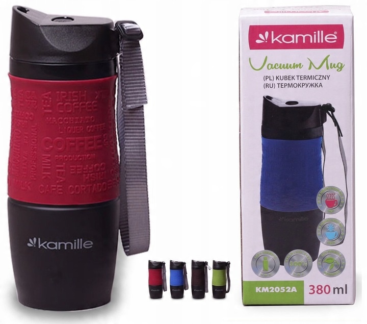 KUBEK TERMICZNY TERMOS BIDON KAMILLE 380 ml 0,38 l
