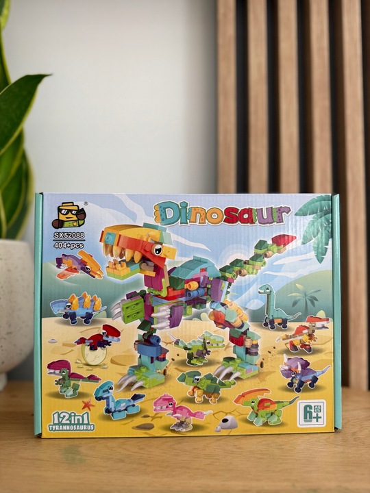 KLOCKI KONSTRUKCYJNE 12w1 DINOZAURY DINO ZABAWA KALENDARZ ADWENTOWY PREZENT