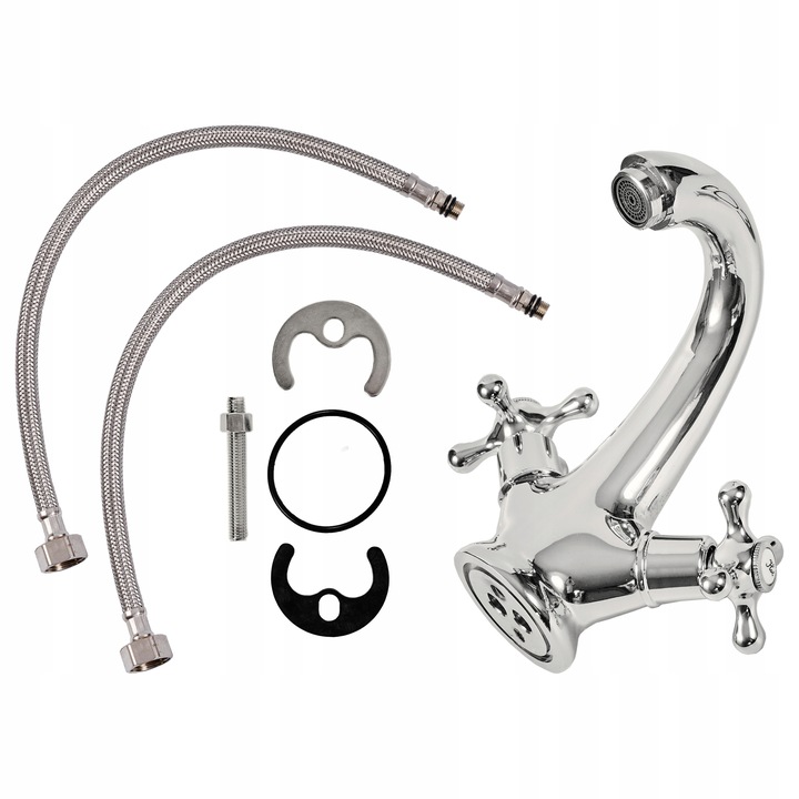 BATERIA ŁAZIENKOWA UMYWALKOWA STOJĄCA KRAN DO UMYWALKI STAŁA WYLEWKA RETRO