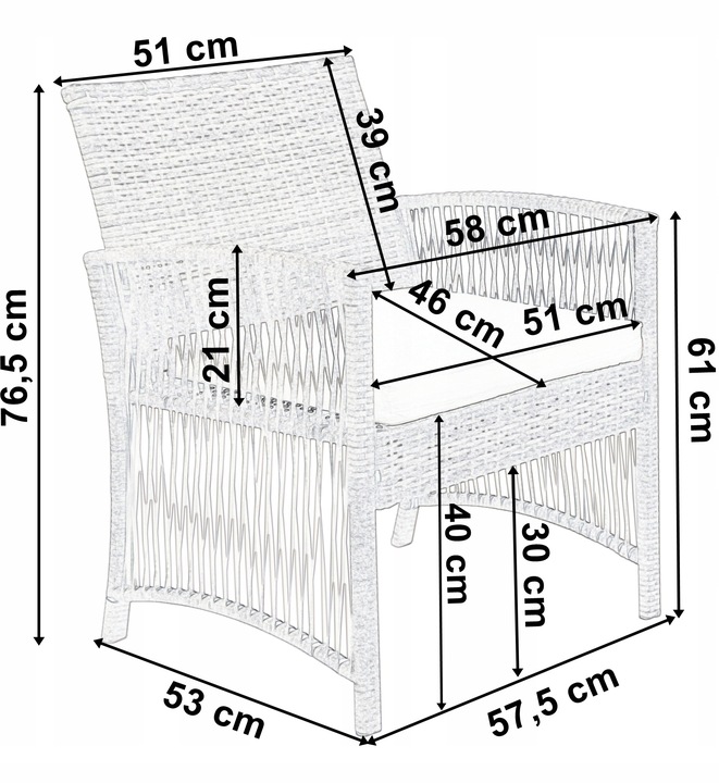 ZESTAW MEBLI OGRODOWYCH Z TECHNORATTANU RATTAN SOFA FOTELE STOLIK NA OGRÓD