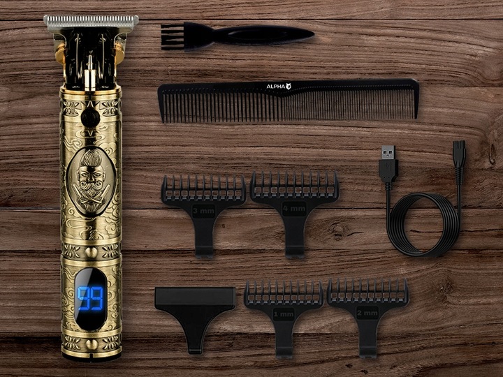 MASZYNKA TRYMER DO STRZYŻENIA GOLENIA WŁOSÓW BRODY ALPHA