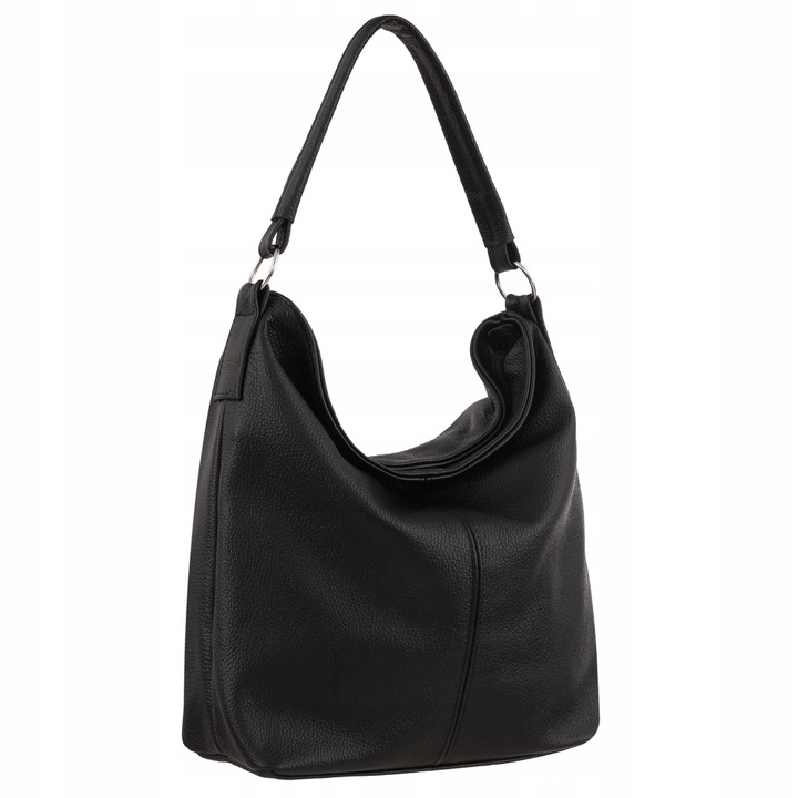 CZARNA TOREBKA SKÓRA NATURALNA WOREK SHOPPER A4 KLASYCZNA TORBA SKÓRZANA