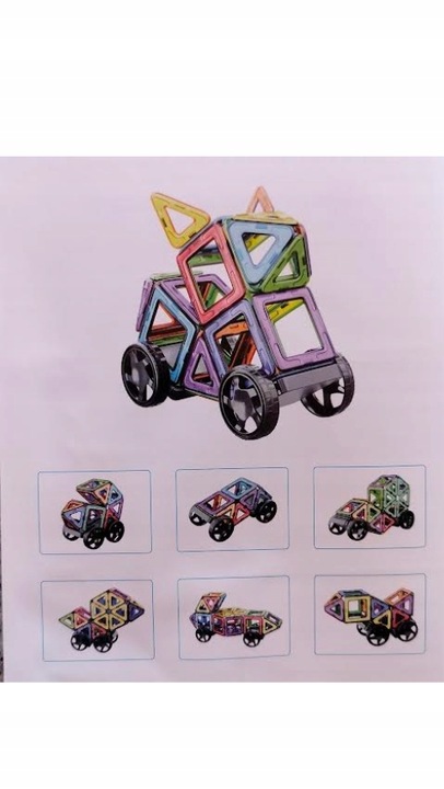 Klocki Magnetyczne Konstrukcyjne Edukacyjne 3D COOLJOY 45 el