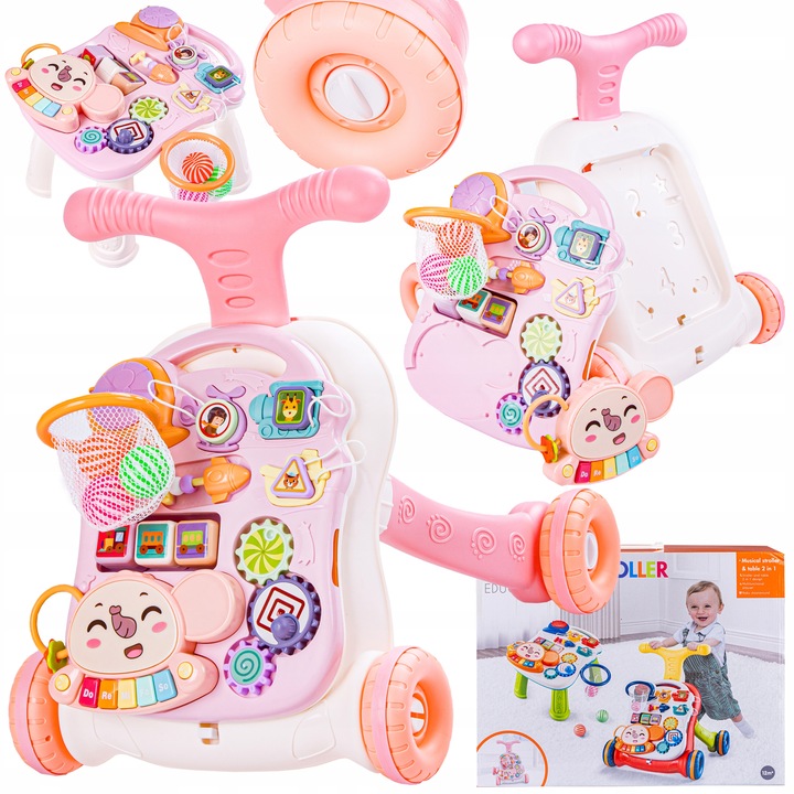 CHODZIK PCHACZ INTERAKTYWNY STOLIK EDUKACYJNY Jeździk Grający DLA DZIECI